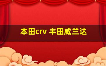 本田crv 丰田威兰达